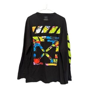 Call Your Mother Graphic Graffiti Print Long Sleeve Tee - Black Large